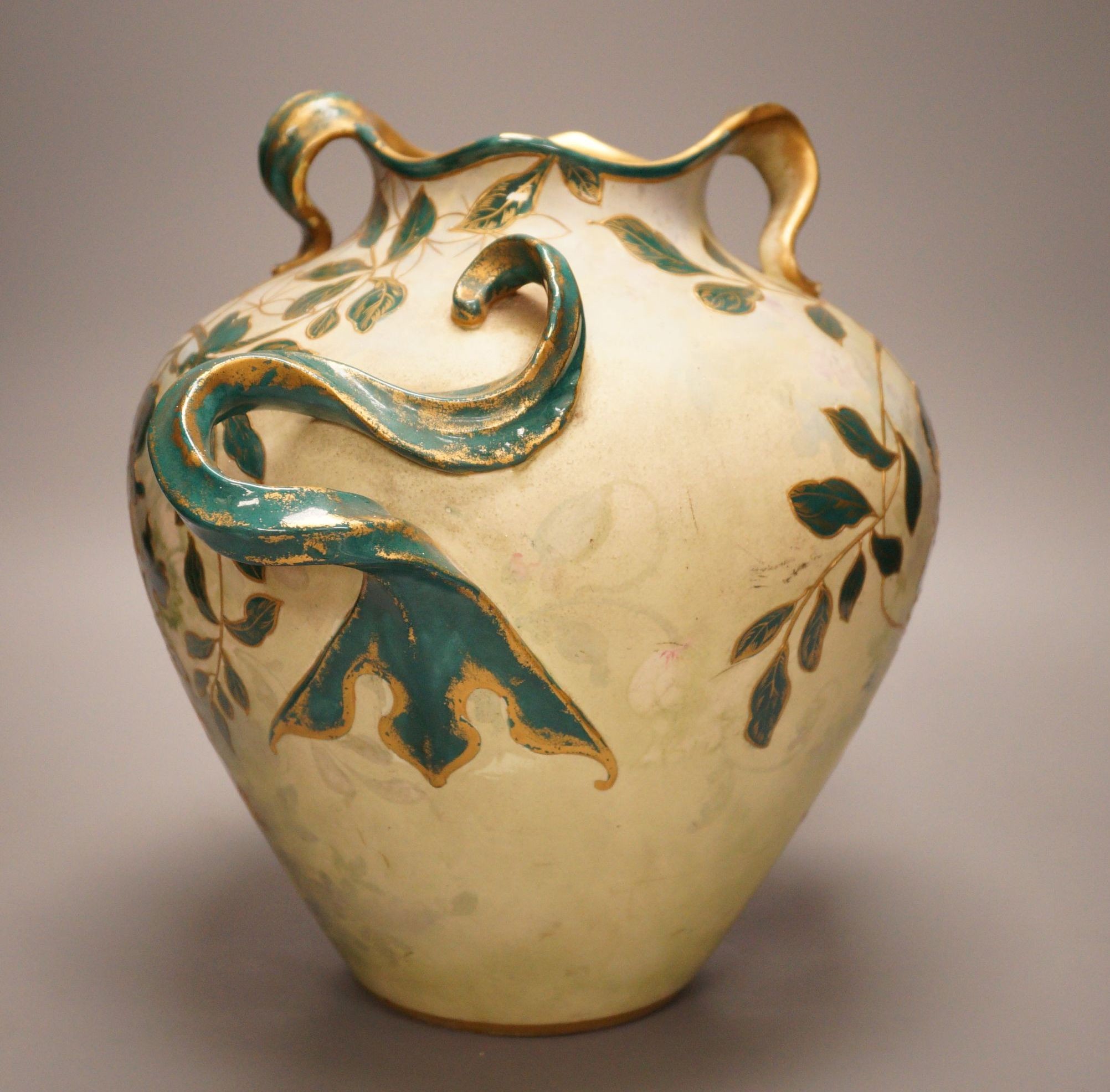 A Royal Bonn Art Nouveau pottery vase, 29cm